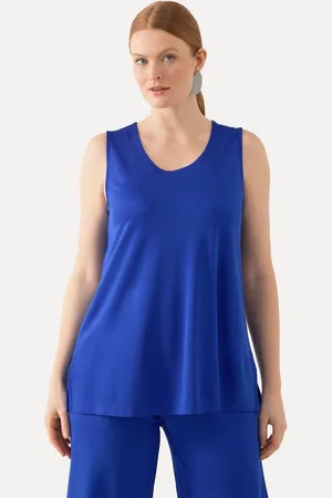 Ulla Popken Longtop Slinkytop Piqué A-Linie Rundhals ärmellos - Verkäufer: Popken Fashion Group
