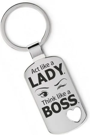 Lieblingsmensch Schlüsselanhänger Act like a lady - Think like a boss - tolles Geschenk & Glücksbringer (Schlüsselanhänger mit Gravur, inklusive Schlüsselring), Robuste und filigrane Lasergravur - Verkäufer: