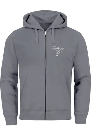 Neverless Sweatjacke Zip-Hoodie Herren Sweatjacke mit Kapuze Polygon Print Vogel Origami - Verkäufer: Akowi