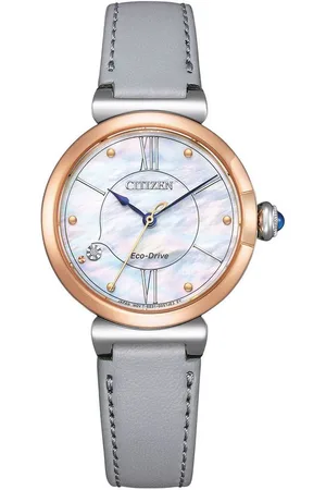 Citizen Solaruhr EM1074-15D, Armbanduhr, Damenuhr, Lederarmband, Saphirglas