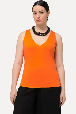 Ulla Popken Longtop Top Rippjersey Slim V-Ausschnitt ärmellos - Verkäufer: Popken Fashion Group