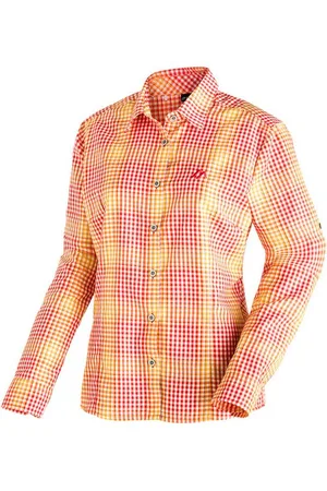 Maier Sports Funktionsbluse Nanni Damen Bluse, langarm Karobluse für Outdoor und Freizeit