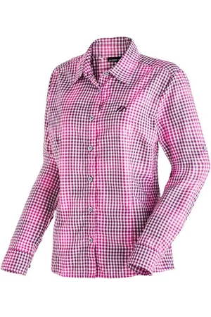 Maier Sports Funktionsbluse Nanni Damen Bluse, langarm Karobluse für Outdoor und Freizeit