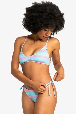 Quiksilver Highwaist-Bikini-Hose Bikiniunterteil Clickity Clack Blue Stripe - Verkäufer: Sun & Famous