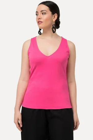Ulla Popken Longtop Top Rippjersey Slim V-Ausschnitt ärmellos - Verkäufer: Popken Fashion Group