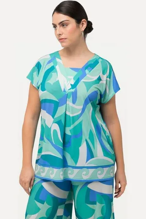 Ulla Popken Longtop T-Shirt Oversized Blende V-Ausschnitt Halbarm - Verkäufer: Popken Fashion Group