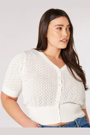 Apricot Kurzarmshirt in unifarben, mit Strukturmuster - Verkäufer: