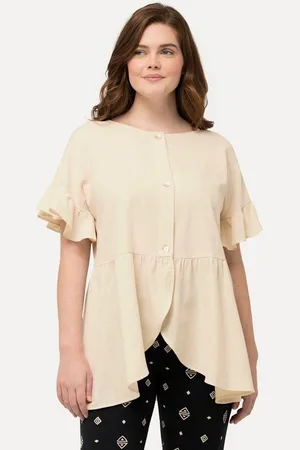 Ulla Popken Sommerjacke Jacke Leinenmix A-Linie Rundhals Biobaumwolle - Verkäufer: Popken Fashion Group