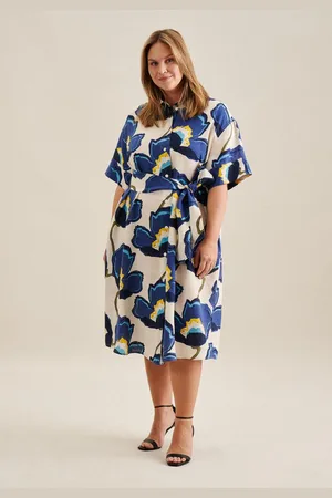 Seidensticker Sommerkleid Schwarze Rose Kurzarm Kragen Floral