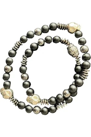 Aaron Bane Armband Skull Perlenarmband Armband „double washington“ Obsdian Perlen Matt (1-tlg) - Verkäufer: Mysale24