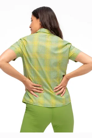 Maier Sports Funktionsbluse Philina Karierte Kurzarm-Bluse für Wandern, Reisen und Freizeit