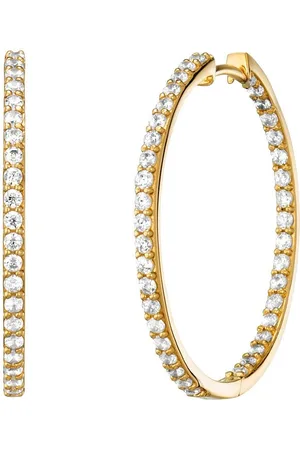 JULIE JULSEN Paar Creolen 925/- Sterling Silber vergoldet Zirkonia 30 mm
