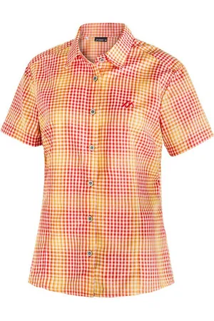 Maier Sports Funktionsbluse Philina Karierte Kurzarm-Bluse für Wandern, Reisen und Freizeit