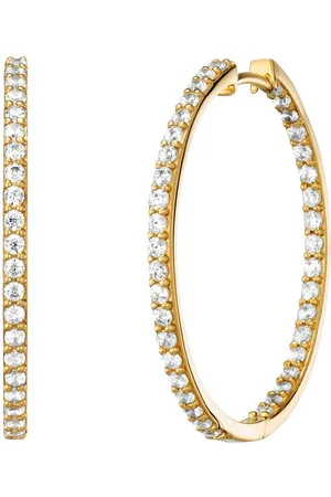 JULIE JULSEN Paar Creolen 925/- Sterling Silber vergoldet Zirkonia 25mm