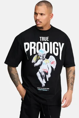 Trueprodigy Oversize-Shirt Miles Logoprint Rundhals dicker Stoff - Verkäufer: