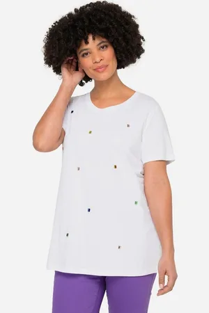 Angel of Style T-Shirt T-Shirt Ziersteinchen Rundhals Halbarm. - Verkäufer: Popken Fashion Group