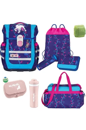 McNeill Schulranzen Ergo Complete (Set, 9-tlg., inkl. Federmappe und Sporttasche), LILLY mit Motivmagnet Einhorn / Unicorn - Verkäufer: Familando