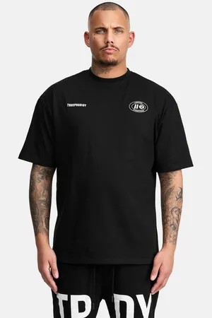 Trueprodigy Oversize-Shirt Channing Logoprint Rundhals dicker Stoff - Verkäufer: