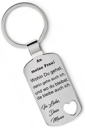 Lieblingsmensch Schlüsselanhänger Wohin du gehst dahin gehe auch ich ... Frau - Geschenk &Glücksbringer (Schlüsselanhänger mit Gravur, inklusive Schlüsselring), Robuste und filigrane Lasergravur - Verkäufer: