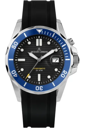 Jacques Lemans Kineticuhr Hybromatic 1-2170D, Armbanduhr, Herrenuhr, Silikonarmband, analog, Tag, Leuchtzeiger
