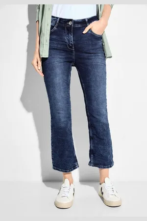 CECIL Bootcut-Jeans Style Toronto in dunkelblauer Waschung