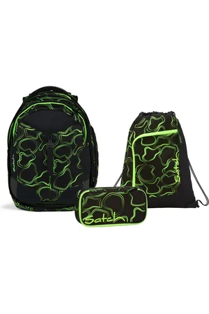 Satch Schulranzen Schulrucksack-Set MATCH Green Supreme 3-teilig, Kollektion 2024 (3-teilig), Laptop-Fach, Your-Size-System, Schulranzen - Verkäufer: DSBO