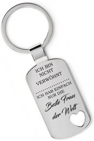 Lieblingsmensch Schlüsselanhänger Ich bin nicht verwöhnt - Frau - ein tolles Geschenk &Glücksbringer (Schlüsselanhänger mit Gravur, inklusive Schlüsselring), Robuste und filigrane Lasergravur - Verkäufer: