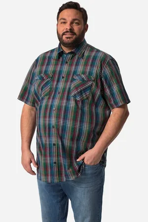 Boston Park Businesshemd Karohemd Halbarm Bauchfit Comfort Fit - Verkäufer: Popken Fashion Group
