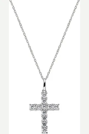 AMEN Kreuzkette Kette Sterlingsilber weißer Zirkonia D CRBB01 - Verkäufer: ELYSEE Group