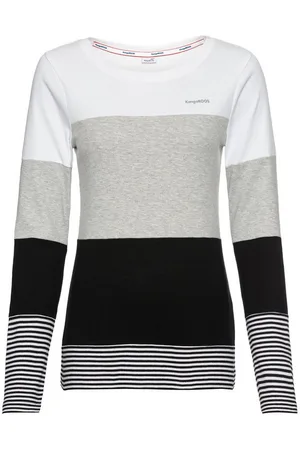 KangaROOS Longsleeve mit Langarm, figurbetonte Passform, Colourblocking-Optik