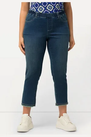 Ulla Popken Regular-fit-Jeans 7/8-Jeans Sienna Fransensaum schmales Bein - Verkäufer: Popken Fashion Group