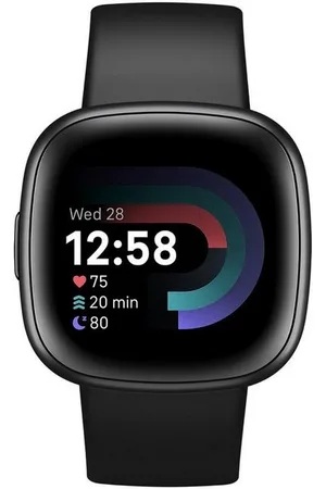 Fitbit Sportuhr Versa 4 - 40 mm Carbon- , Telefonsuchfunktion, Überwachung der Herzfrequenzvariabilität (HRV) - Verkäufer: WOOJA