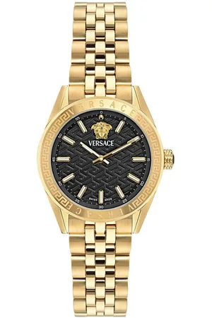 VERSACE Quarzuhr V-CODE VE8I00724, Armbanduhr, Damenuhr, Saphirglas, Swiss Made, Leuchtindizes, analog