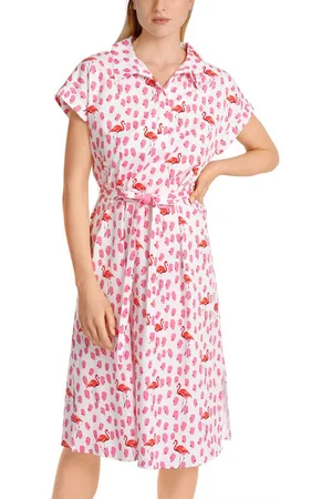 Marc Cain Polokleid "Collection Summer Flash" Premium Damenmode Polokleid mit Flamingoprint