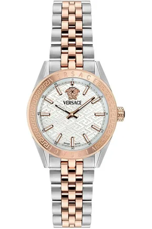 VERSACE Quarzuhr V-CODE VE8I00624, Armbanduhr, Damenuhr, Saphirglas, Swiss Made, Leuchtindizes, analog