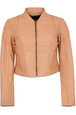 Jilani Lederjacke Lulal - Damen Lederjacke Kurzjacke Lammnappa cremeorange - Verkäufer: Lederjacken24