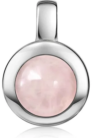 Materia Kettenanhänger Rosenquarz Edelstein Anhänger Rosa rund KA-38, 925 Sterling Silber - Verkäufer: Schmuck
