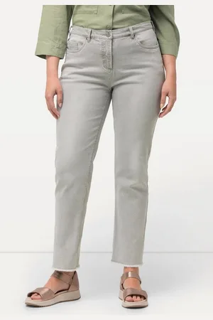 Ulla Popken Röhrenjeans Jeans Sarah Fransensaum vorgewaschen Stretch - Verkäufer: Popken Fashion Group