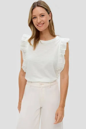 QS by s.Oliver Shirttop Top mit Raffung Rüschen - Verkäufer: