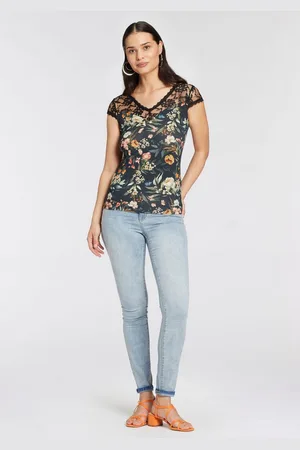 Laura Scott Spitzenshirt mit Spitzeneinsatz