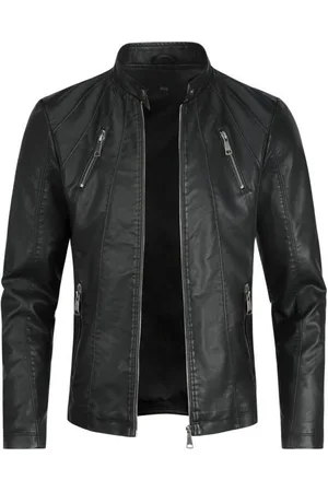 Allthemen Lederjacke Herren Bikerjacke aus Kunstleder - Verkäufer: