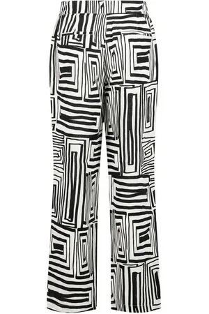 Fynch-Hatton Leinenhose mit Grafik-Muster