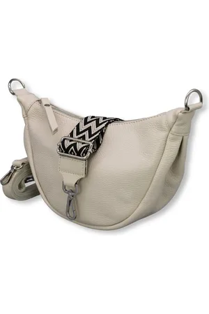 Adel Bags Schultertasche DIANA Halbmond Tasche Leder, Umhängetasche für Damen, Gürteltaschen, echt Leder, Made in Italy - Verkäufer: