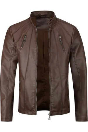 Allthemen Lederjacke Herren Bikerjacke aus Kunstleder - Verkäufer: