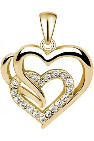 Goldene Hufeisen Herzanhänger Herz Anhänger aus 925 Silber mit Zirkonia Kristall Kettenanhänger (1 Stück, inkl. Geschenkbox), Rhodiniert - Verkäufer:
