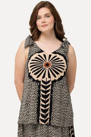 Ulla Popken Longtop Top Knoten-Träger V-Ausschnitt ärmellos - Verkäufer: Popken Fashion Group