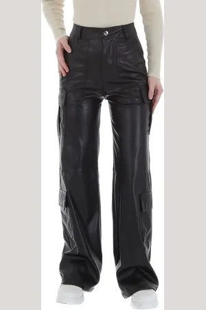 Ital-Design Lederimitathose Damen Freizeit (86365191) Glänzend Hose in Lederoptik in - Verkäufer: