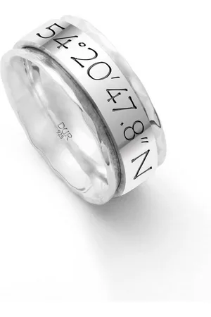 DUR Fingerring Schmuck: Ring, Koordinatenring "Göhren", 925er Sterlingsilber R571 - Verkäufer: Strandsandschmuck