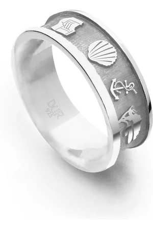 DUR Fingerring Schmuck: Ring "Ostsee" 7 mm innen matt, hell rhodiniert, R6048 - Verkäufer: Strandsandschmuck