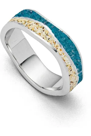 DUR Fingerring Schmuck: Ring Wellen „Steinsand“ mit Strandsand und Steinsand R510 - Verkäufer: Strandsandschmuck